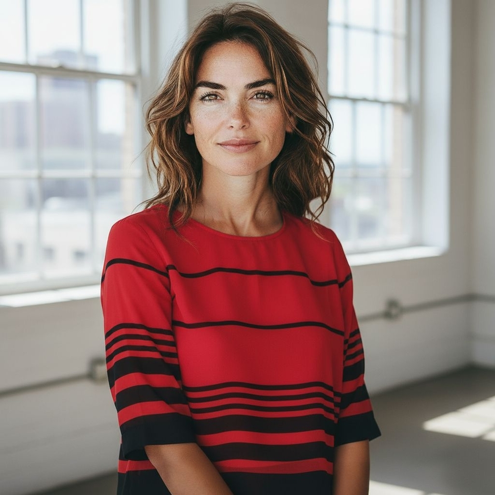 St. Tropez West Black and Red Blouse